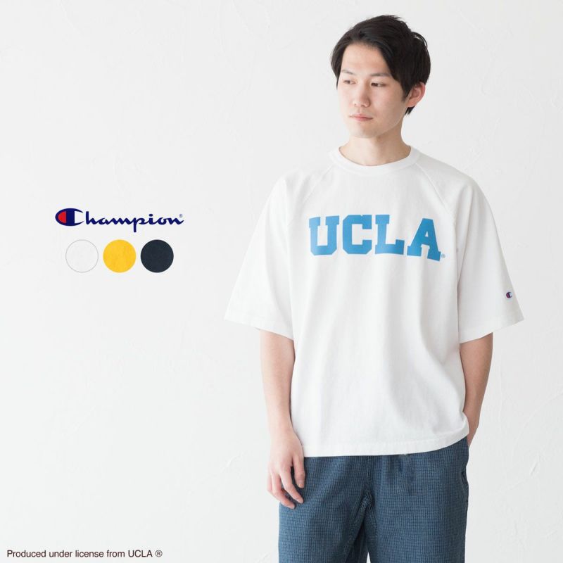 チャンピオン T1011 アメリカ製 半袖 Tシャツ UCLA ラグランスリーブ 大学公認 カレッジプリント Champion C5-X307  [クロネコゆうパケット可]